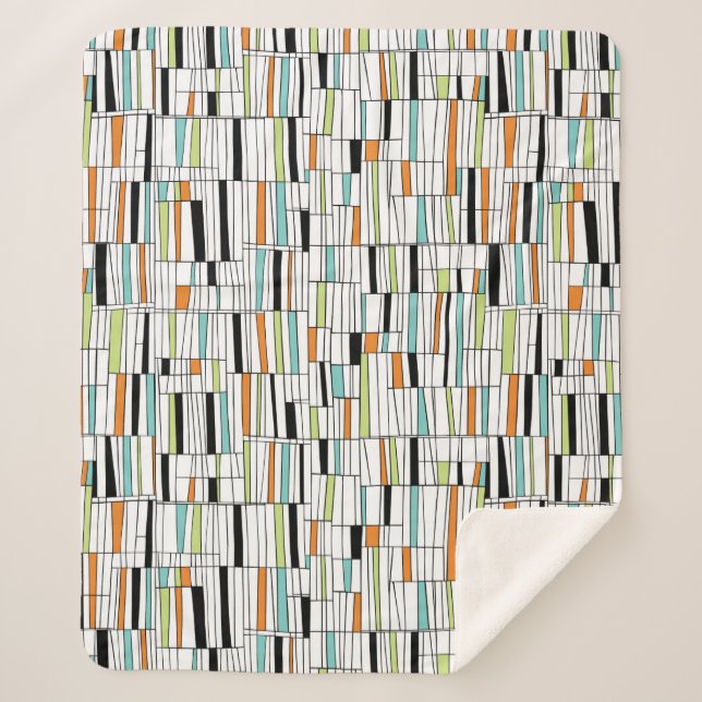 Couverture Sherpa Motif moderne du milieu du siècle (Devant)