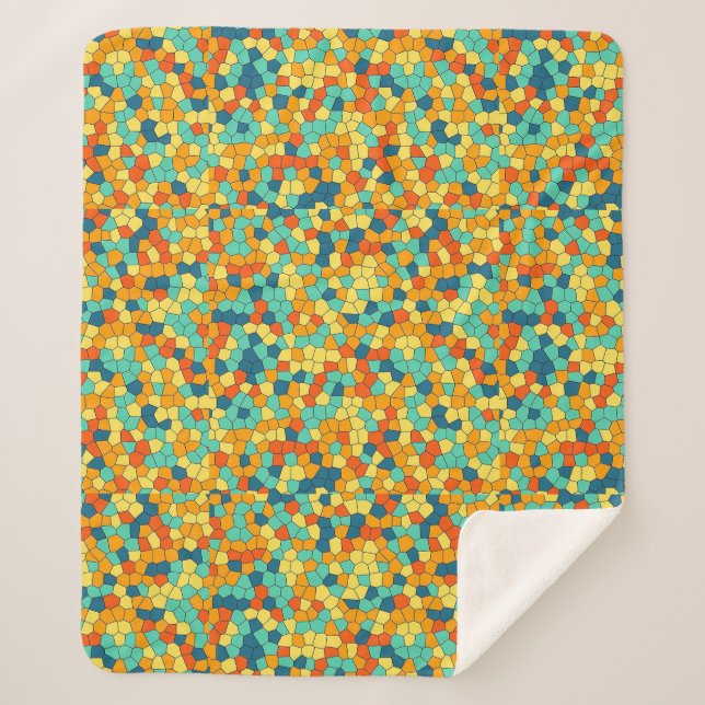 Couverture Sherpa Motif mosaïque vibrant (Devant)