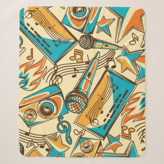 Couverture Sherpa Motif musical (Devant)