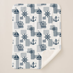 Couverture Sherpa Motif nautique