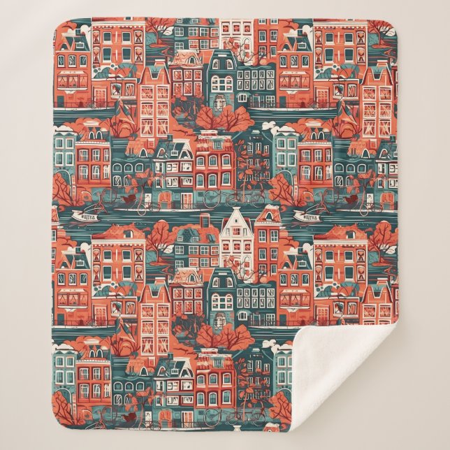 Couverture Sherpa Motif néerlandais (Devant)