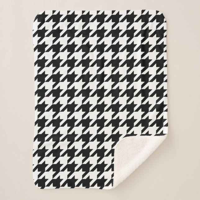 Couverture Sherpa Motif noir blanc de Houndstooth (Devant)