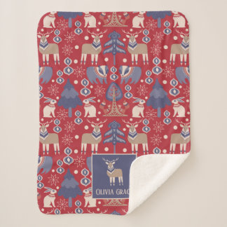 Couverture Sherpa Motif nordique Personnalisé Scandinave