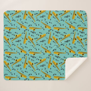 Couverture Sherpa Motif note musique saxophone