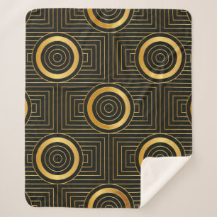 Couverture Sherpa Motif papier peint vintage Art Déco