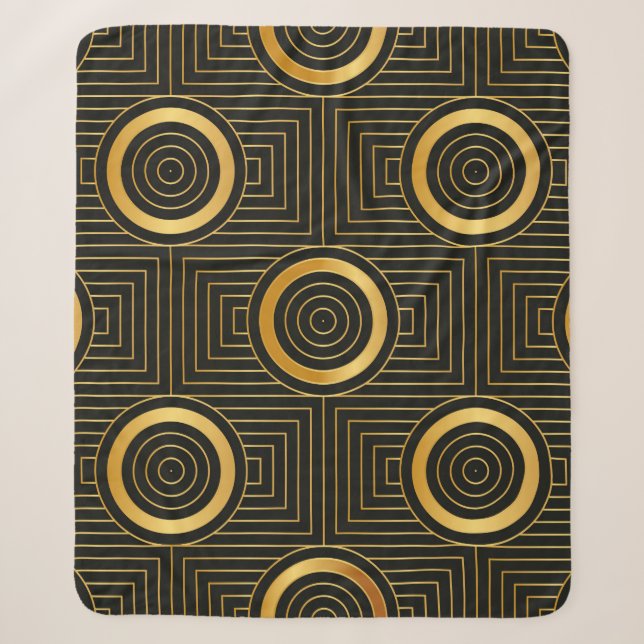 Couverture Sherpa Motif papier peint vintage Art Déco (Devant)