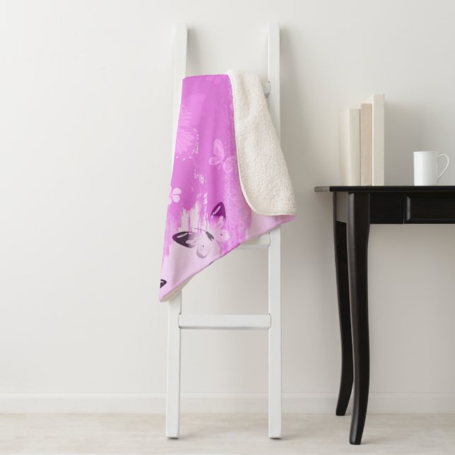 Couverture Sherpa Motif papillon 12 (En situation)