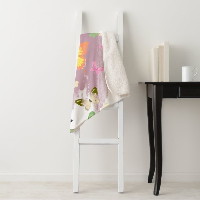 Couverture Sherpa Motif papillon 7 (En situation)