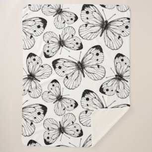 Couverture Sherpa Motif papillon de choux