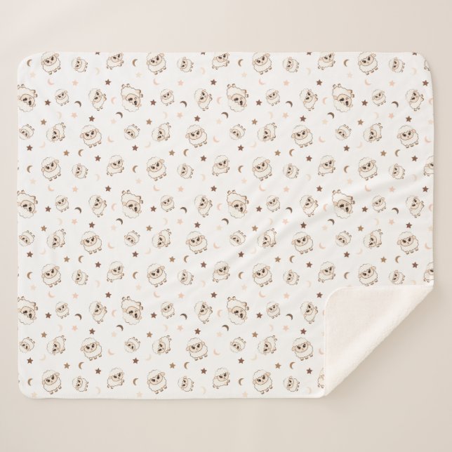Couverture Sherpa Motif Pastel Sheep (Devant (Horizontal))