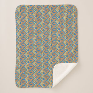 Couverture Sherpa Motif péruvien géométrique tribal du Pérou jol