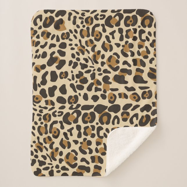 Couverture Sherpa Motif Poster de animal Leopard Jaguar (Devant)