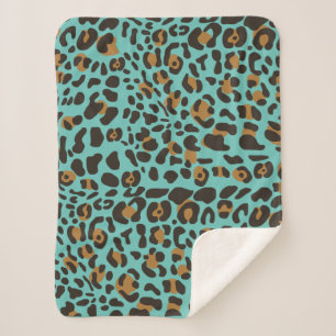 Couverture Sherpa Motif Poster de animal Leopard Jaguar