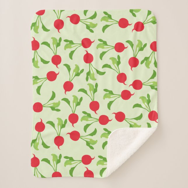 Couverture Sherpa Motif Radish Red Green (Devant)
