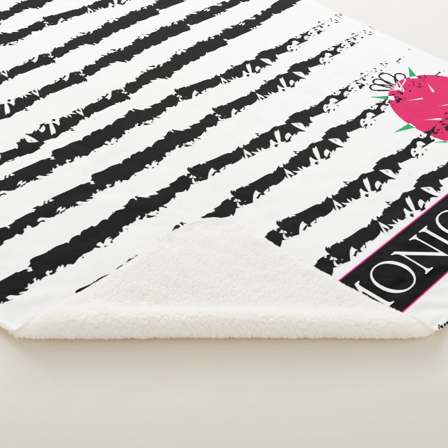 Couverture Sherpa Motif rayé Cactus rose (3/4)