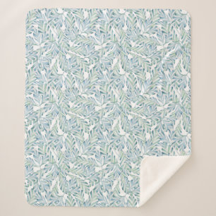 Couverture Sherpa Motif rayé décoratif de feuille