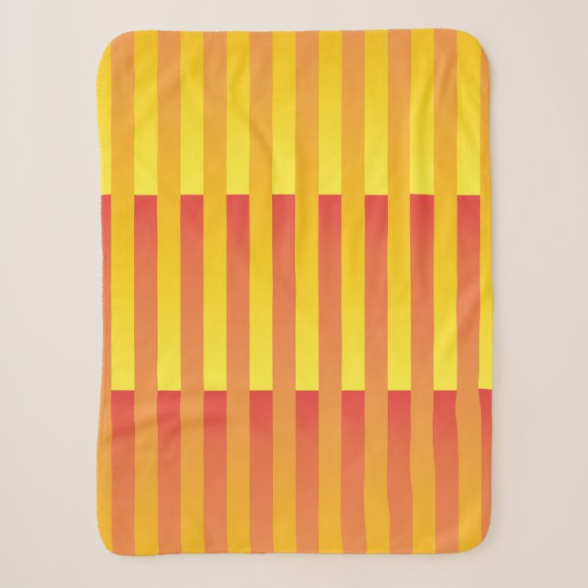 Couverture Sherpa Motif rayé jaune orange (Devant)