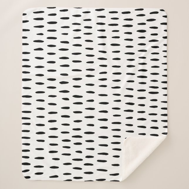 Couverture Sherpa Motif rayé noir et blanc : dessiné à la main (Devant)