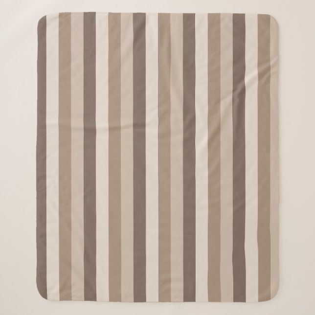 Couverture Sherpa Motif rayures tons terre neutres Design  (Devant)