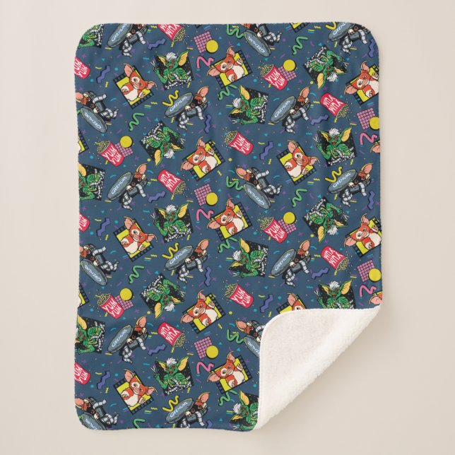 Couverture Sherpa Motif Rétro-onde Gremlins™ 80's (Devant)