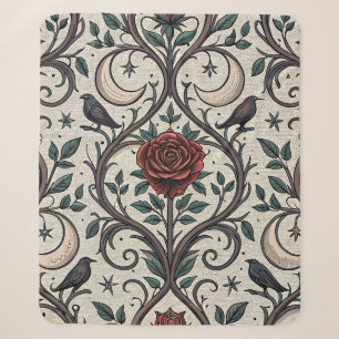Couverture Sherpa Motif Rose Gothique Foncé (1)