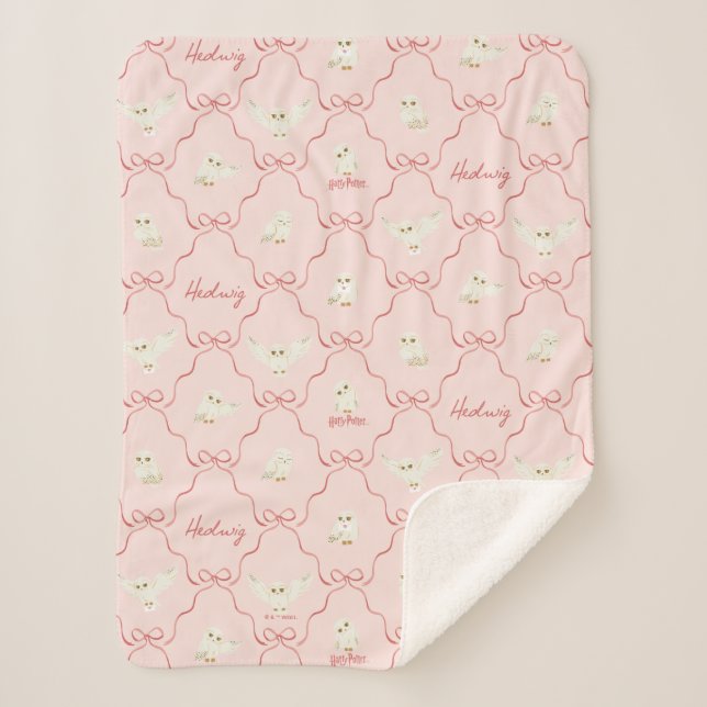 Couverture Sherpa Motif Ruban Rose Hedwig (Devant)