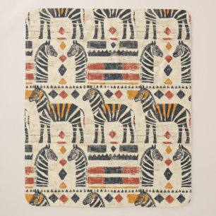 Couverture Sherpa Motif safari tribal zèbre bohème