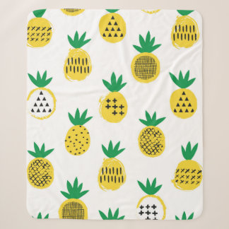 Couverture Sherpa Motif sans ananas. Design enfant.