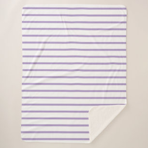 Couverture Sherpa Motif sans couture à rayures blanches et violettes