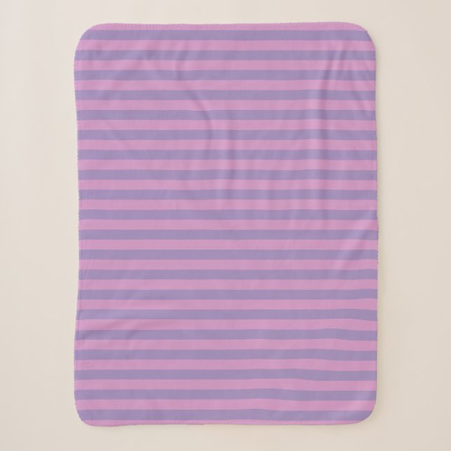Couverture Sherpa Motif sans couture à rayures rose violet (Devant)