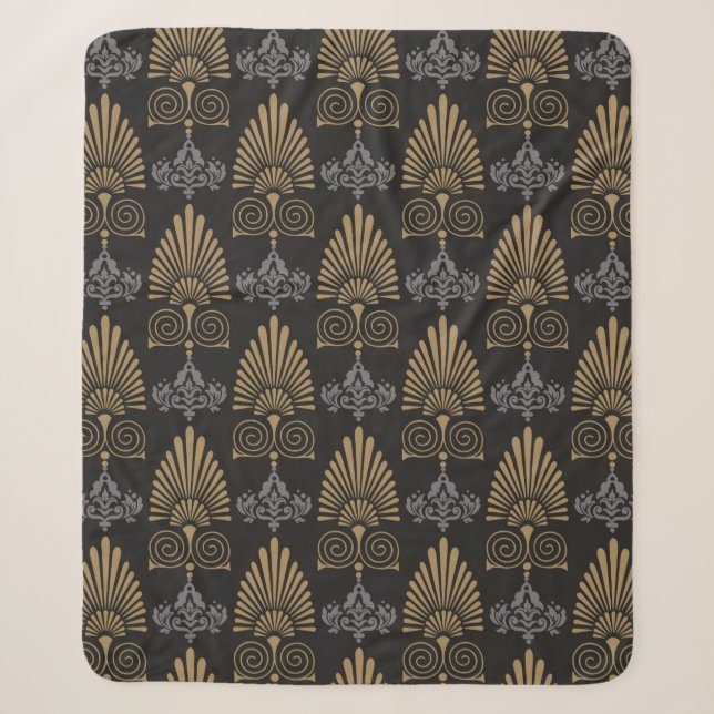 Couverture Sherpa Motif sans couture Arrière - plan dans le style ar (Devant)