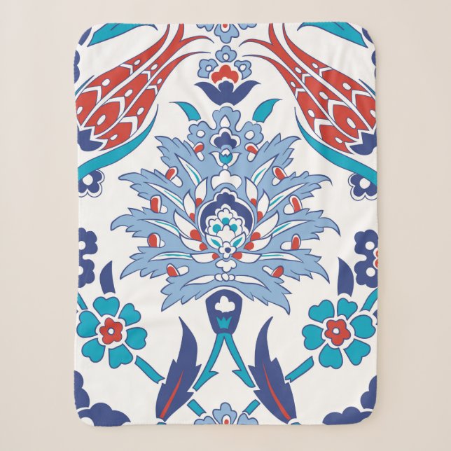 Couverture Sherpa Motif sans couture au style turc traditionnel (Devant)