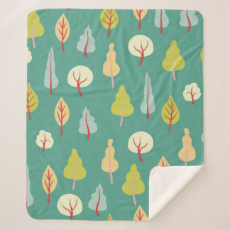Couverture Sherpa Motif sans couture avec arbres. arbres d'automne c