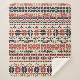 Couverture Sherpa Motif sans couture avec braises palestiniennes tra