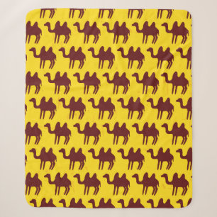 Couverture Sherpa Motif sans couture avec chameaux.