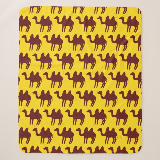 Couverture Sherpa Motif sans couture avec chameaux.  (Devant)