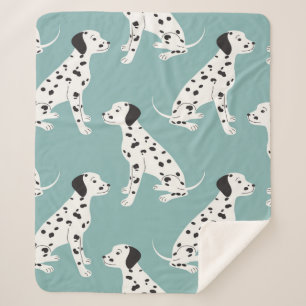 Couverture Sherpa Motif sans couture avec dalmate mignon