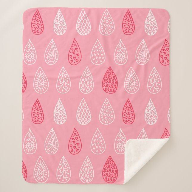 Couverture Sherpa Motif sans couture avec gouttes d'eau de gribouill (Devant)