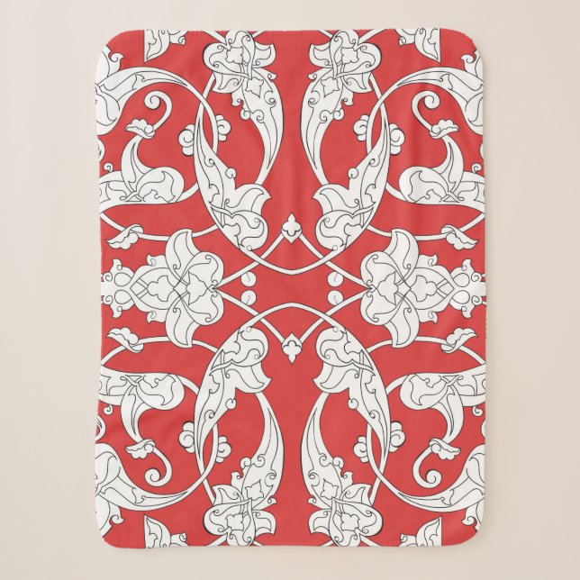 Couverture Sherpa Motif sans couture avec jeu de style turc traditio (Devant)