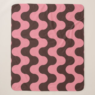Couverture Sherpa Motif sans couture avec rayures ondulées dans le s