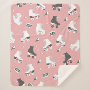 Couverture Sherpa Motif sans couture avec roulettes et cassette t