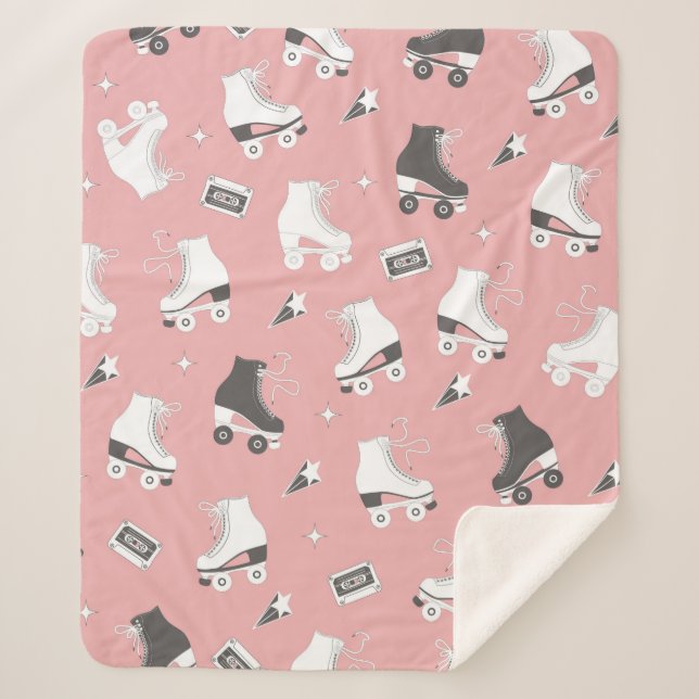 Couverture Sherpa Motif sans couture avec roulettes et cassette t (Devant)