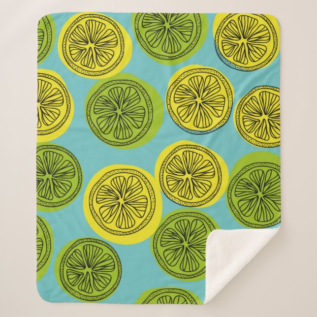 Couverture Sherpa Motif sans couture avec tranches de citron. illust (Devant)