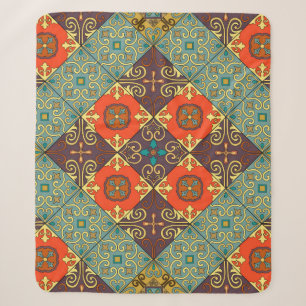 Couverture Sherpa Motif sans couture avec tuiles portugaises en tala