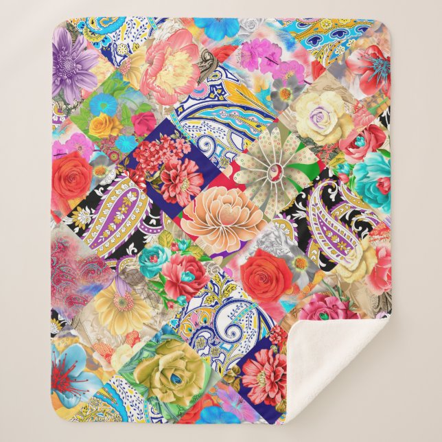 Couverture Sherpa Motif sans couture basé sur l'ornement paisley Ban (Devant)