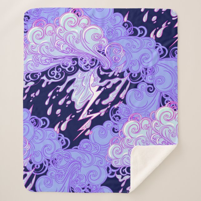 Couverture Sherpa Motif sans couture. Clo décorative de style rétro (Devant)