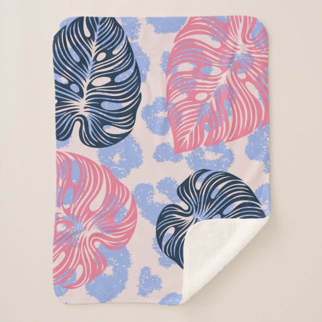 Couverture Sherpa Motif sans couture dans la jungle sauvage, arrière (Devant)