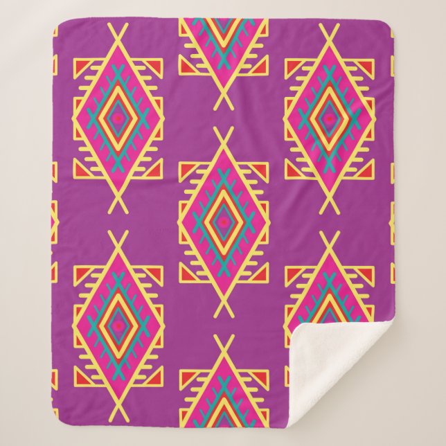 Couverture Sherpa Motif sans couture dans le style boho. L'ornement  (Devant)