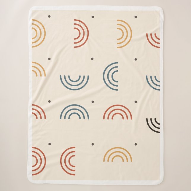 Couverture Sherpa Motif sans couture d'arche de Boho Rainbow (Devant)