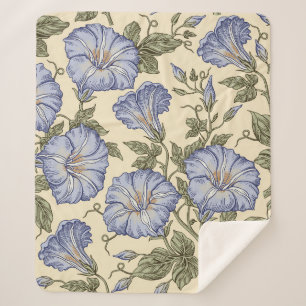 Couverture Sherpa Motif sans couture. Des fleurs sauvages de Petunia